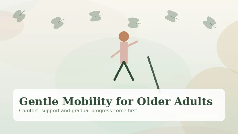 Illustration of supported gentle movement for older adults
