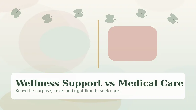 Illustration comparing general wellness support and medical care