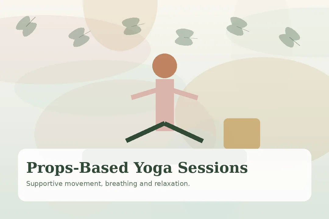 Adult using yoga props for comfortable guided movement